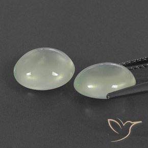 Gemme di Prehnite Olive Green  naturale da 5.53 ct, Ovale, Trasparente/Traslucido