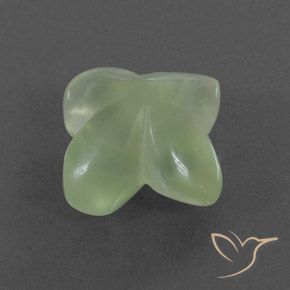 Prehnite Pale Green  naturale da 6.89 ct, Taglio a fiore, Trasparente/Traslucido