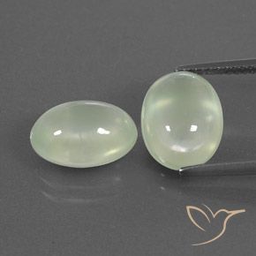 7.47ctw Naturale Verde grigiastro Prehnite, Ovale, Trasparente