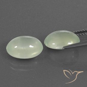 Gemme di Prehnite Verde grigiastro naturale da 7.47 ct, Ovale, Trasparente