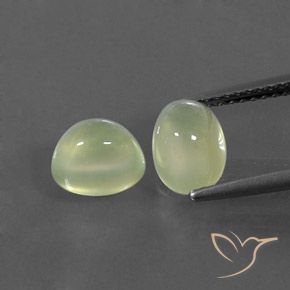 3.71ctw Naturale Verde grigiastro Prehnite, Ovale, Trasparente/Traslucido