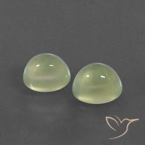 Gemme di Prehnite Verde grigiastro naturale da 3.71 ct, Ovale, Trasparente/Traslucido