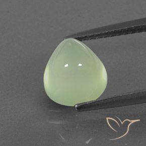 3.14ct Naturale Verde chiaro Prehnite, Forma a pera, Trasparente/Traslucido