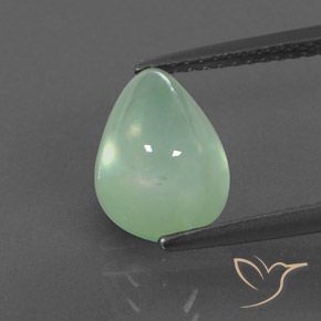 3.54ct Naturale Verde Giallastro chiaro Prehnite, Forma a pera, Trasparente