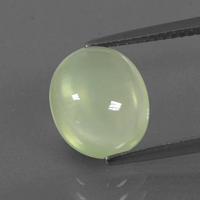 Prehnite naturale verde da 3,53 ct, taglio ovale, trasparente