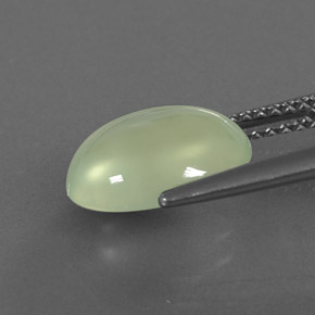 Prehnite naturale verde da 3,53 ct, taglio ovale, trasparente
