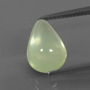 Prehnite naturale verde da 3,60 ct, taglio a pera, trasparente