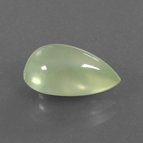 Prehnite naturale verde da 3,60 ct, taglio a pera, trasparente