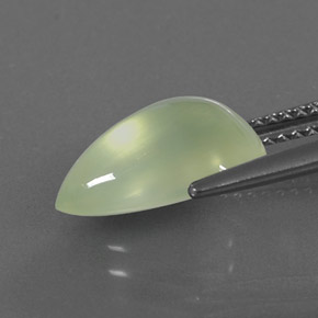 Prehnite naturale verde da 3,60 ct, taglio a pera, trasparente