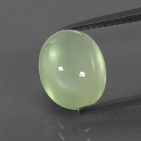 Prehnite naturale verde da 3,91 ct, taglio ovale, trasparente
