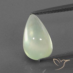 3.36ct Naturale Verde Pera Pallido Prehnite, Forma a pera, Trasparente