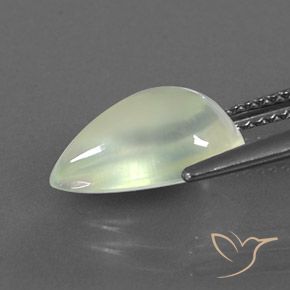 Prehnite Verde Pera Pallido naturale da 3.36 ct, Forma a pera, Trasparente