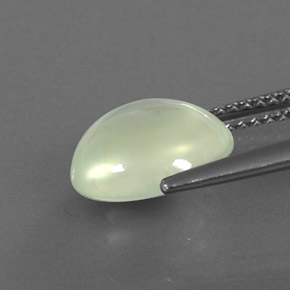 Prehnite naturale verde da 3,53 ct, taglio ovale, trasparente