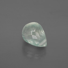 Prehnite naturale verde da 1,73 ct, briolette, trasparente