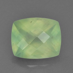 Prehnite naturale verde da 5,31 ct, taglio a cuscino, traslucido