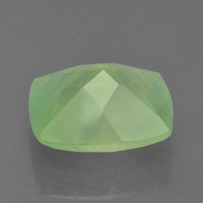 Prehnite naturale verde da 5,31 ct, taglio a cuscino, traslucido