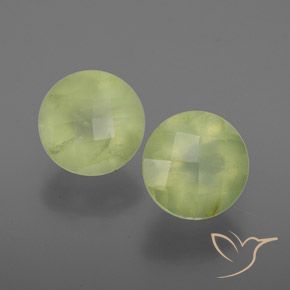 3.63ctw Naturale Terra Verde Prehnite, Rotondo, Trasparente/Traslucido