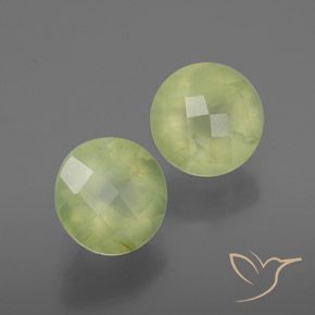 Gemme di Prehnite Terra Verde naturale da 3.63 ct, Rotondo, Trasparente/Traslucido