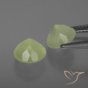 Prehnite naturale verde da 3,76 ct, trasparente, trasparente/traslucido