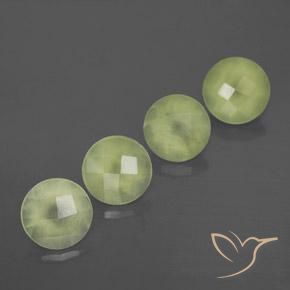 7.57ctw Naturale Giallo verde Prehnite, Rotondo, Trasparente/Traslucido