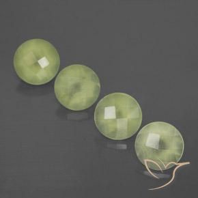 Gemme di Prehnite Giallo verde naturale da 7.57 ct, Rotondo, Trasparente/Traslucido