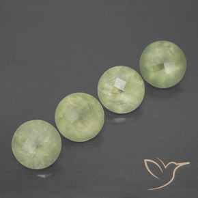 7.08ctw Naturale Verde Pera Pallido Prehnite, Rotondo, Trasparente/Traslucido
