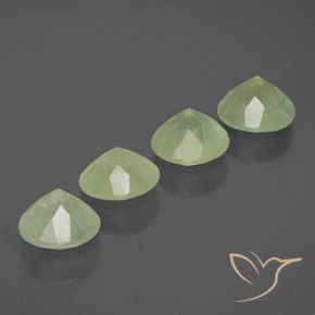 Gemme di Prehnite Verde Pera Pallido naturale da 7.08 ct, Rotondo, Trasparente/Traslucido