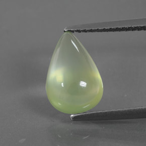 Prehnite naturale verde da 2,92 ct, taglio a pera, trasparente