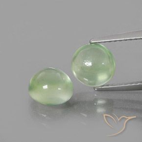 3.71ctw Naturale Verde Pera Pallido Prehnite, Rotondo, Trasparente