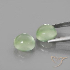 Gemme di Prehnite Verde Pera Pallido naturale da 3.71 ct, Rotondo, Trasparente