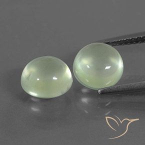 4.36ctw Naturale Verde Pera Pallido Prehnite, Rotondo, Trasparente