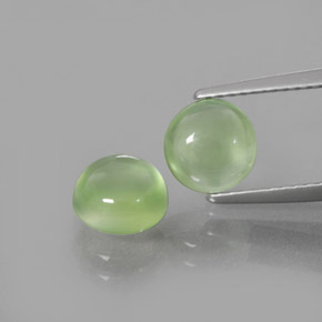 Prehnite naturale verde da 2,97 ct, taglio rotondo, trasparente