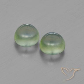 Gemme di Prehnite Verde molto chiaro naturale da 3.40 ct, Rotondo, Trasparente
