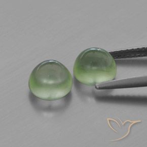 Gemme di Prehnite Verde molto chiaro naturale da 3.40 ct, Rotondo, Trasparente