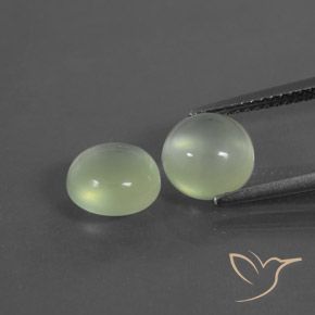 3.88ctw Naturale Verde Pera Pallido Prehnite, Rotondo, Trasparente