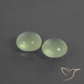 Gemme di Prehnite Verde Pera Pallido naturale da 3.88 ct, Rotondo, Trasparente