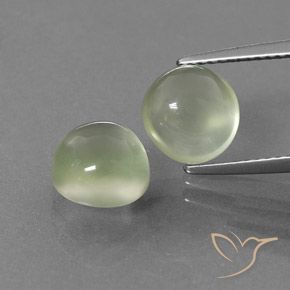 5.93ctw Naturale Verde grigiastro Prehnite, Rotondo, Trasparente