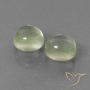 Gemme di Prehnite Verde grigiastro naturale da 5.93 ct, Rotondo, Trasparente