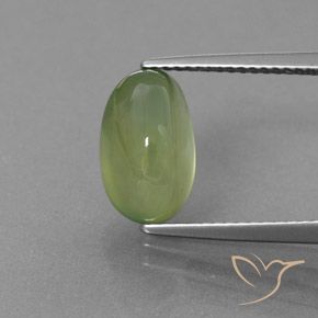 4.55ct Naturale Verde lime Prehnite, Ovale, Trasparente