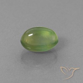 Prehnite Verde lime naturale da 4.55 ct, Ovale, Trasparente