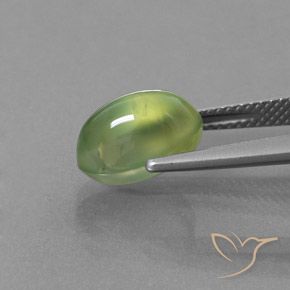 Prehnite Verde lime naturale da 4.55 ct, Ovale, Trasparente