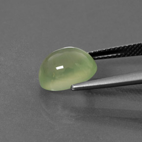 Prehnite naturale verde da 4,45 ct, taglio ovale, trasparente