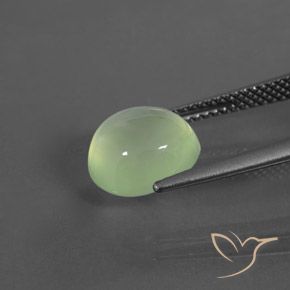 Prehnite Verde chiaro naturale da 4.35 ct, Ovale, Trasparente