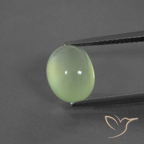 4.00ct Naturale Giallo verde Prehnite, Ovale, Trasparente