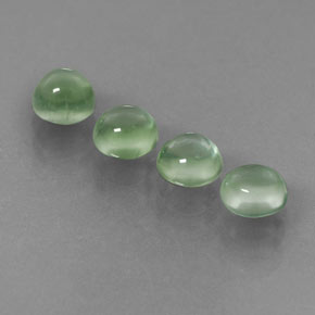 Prehnite naturale verde da  ct, taglio rotondo, trasparente