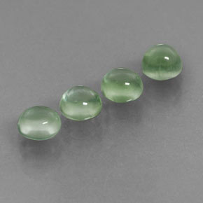 Prehnite naturale verde da  ct, taglio rotondo, trasparente