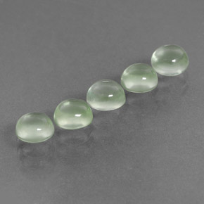 Prehnite naturale verde da  ct, taglio rotondo, trasparente