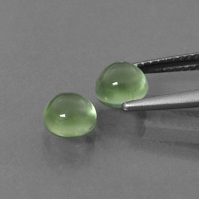 Prehnite naturale verde da  ct, taglio rotondo, trasparente