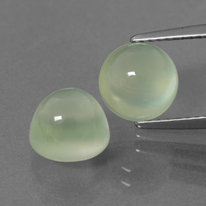 Prehnite naturale verde da 5,17 ct, taglio rotondo, trasparente