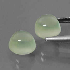 Prehnite naturale verde da 5,17 ct, taglio rotondo, trasparente